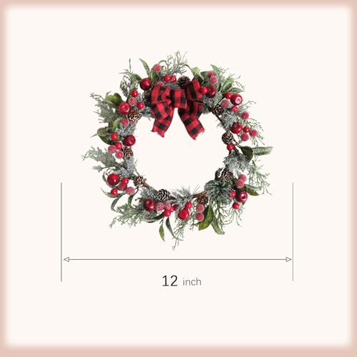 idyllic 4 PCS 12 Inch Christmas Wreath Set with Pine and Berries J67126