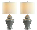 JONATHAN Y JYL6602C-SET2 Set of 2 Table Lamps Qin 22" Ceramic/Iron Classic Cottage LED Table Lamp Cottage,Designer,Glam,Traditional,Coastal for Bedroom, Living Room, Office, College Dorm, White