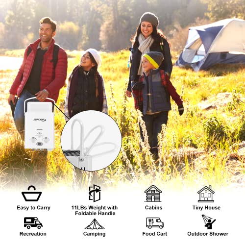 Portable Propane Tankless Water Heater 6L for RV Camping Boat Cabin Black S620171