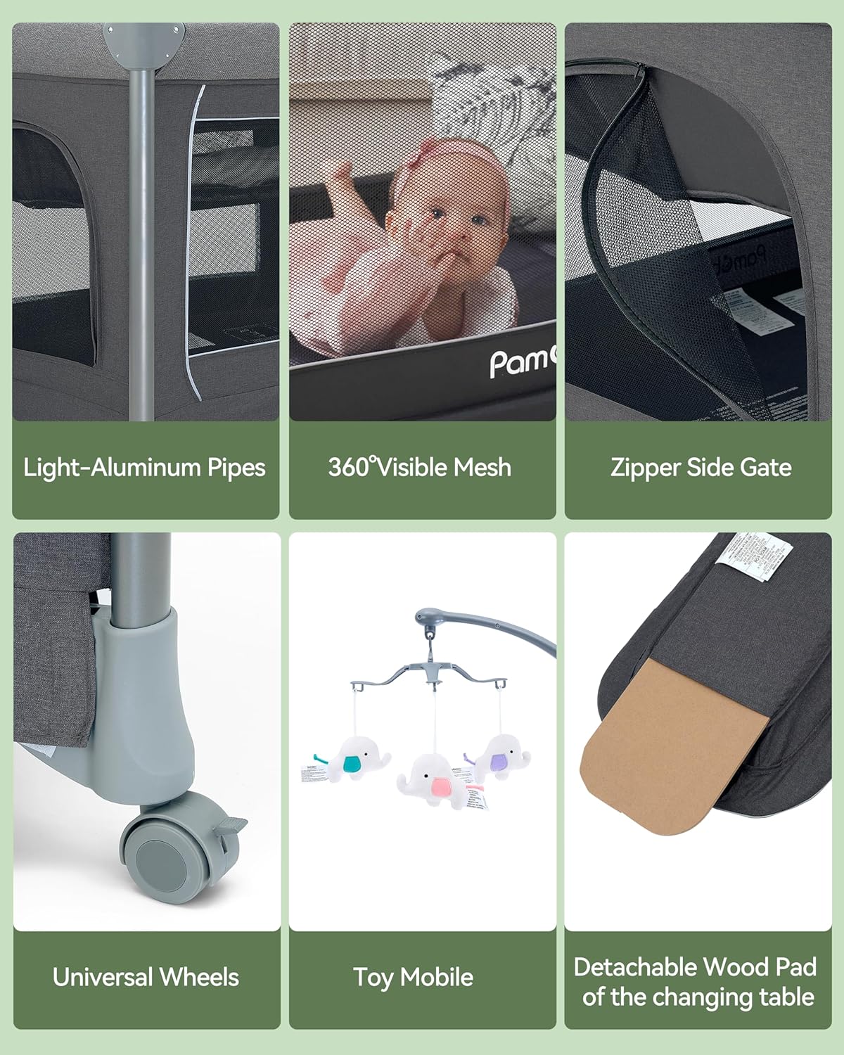 Pamo Babe 4-in-1 Deluxe Nursery Center, Portable Baby Playard with Changing Table O16864