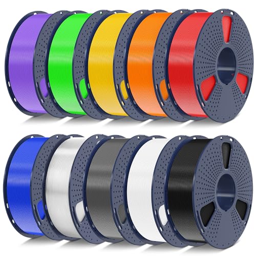 SUNLU 4kg PLA 3D Printer Filament Bundle, 1.75mm, 4 Black Spools V387