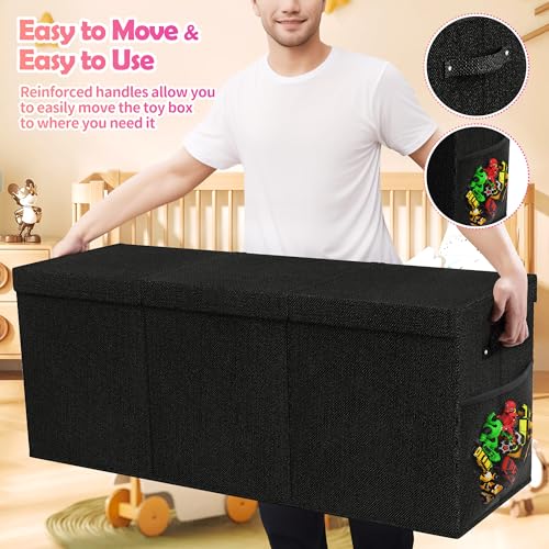 Extra Large Collapsible Toy Box with Lids, Gray P45959