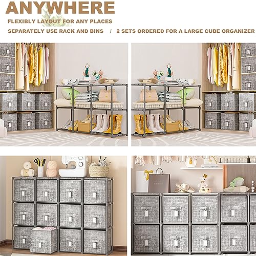 Cube Storage Organizer with 6 Printed Bins and Labels Y73983