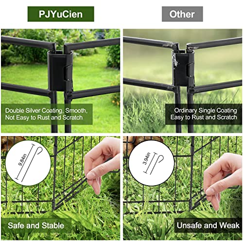 PJYuCien Dog Playpen - Metal Foldable Exercise Pen with Bottom Pad for Small Medium Pets C352