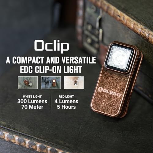 OLIGHT Oclip Rechargeable EDC Flashlight 300 Lumens Dual Light Sources X82255