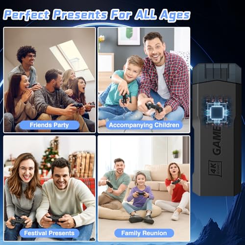 Retro Gaming Console 4K HD Game Stick with 128+256G TF Cards and Dual Controllers X778