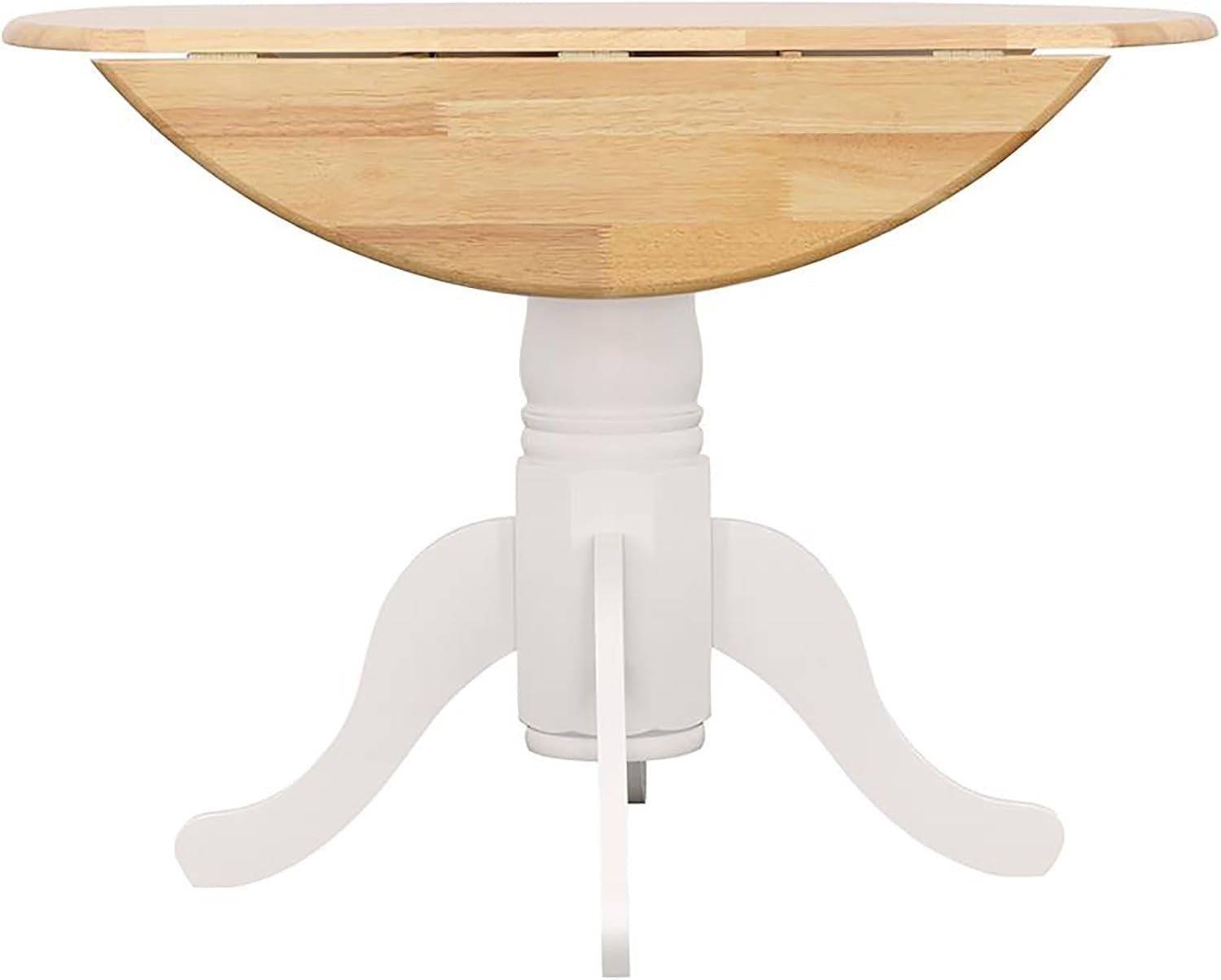 Natural Brown and White Round Drop Leaf Dining Table V2999