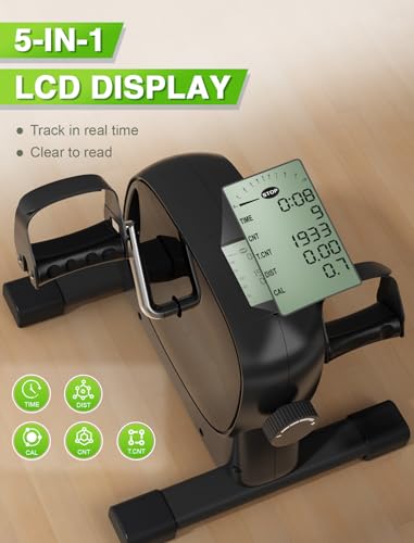 Under Desk Bike Pedal Exerciser for Arm and Leg Exercise Portable Mini Exercise Bike C6356