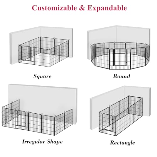 Dog Playpen 32 Inch 10 Panels Outdoor Dog Fence with Lock C803