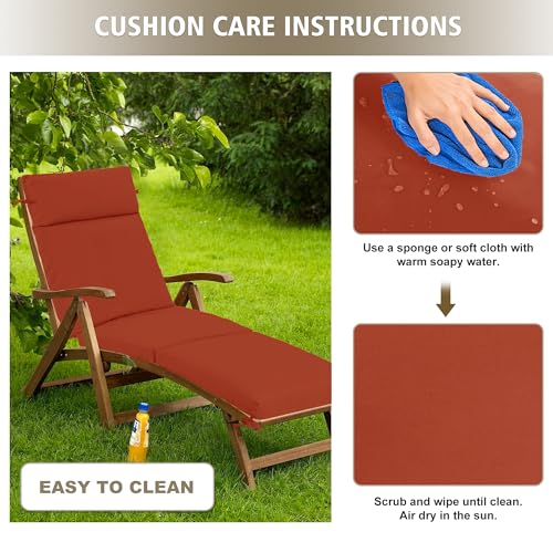 Chaise Lounge Cushion 72x21x3 Inch Set of 2 Outdoor Patio Cream B783089