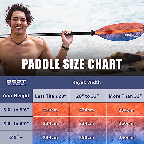 Carbon Fiber Kayak Paddle for Adults, 220cm H326