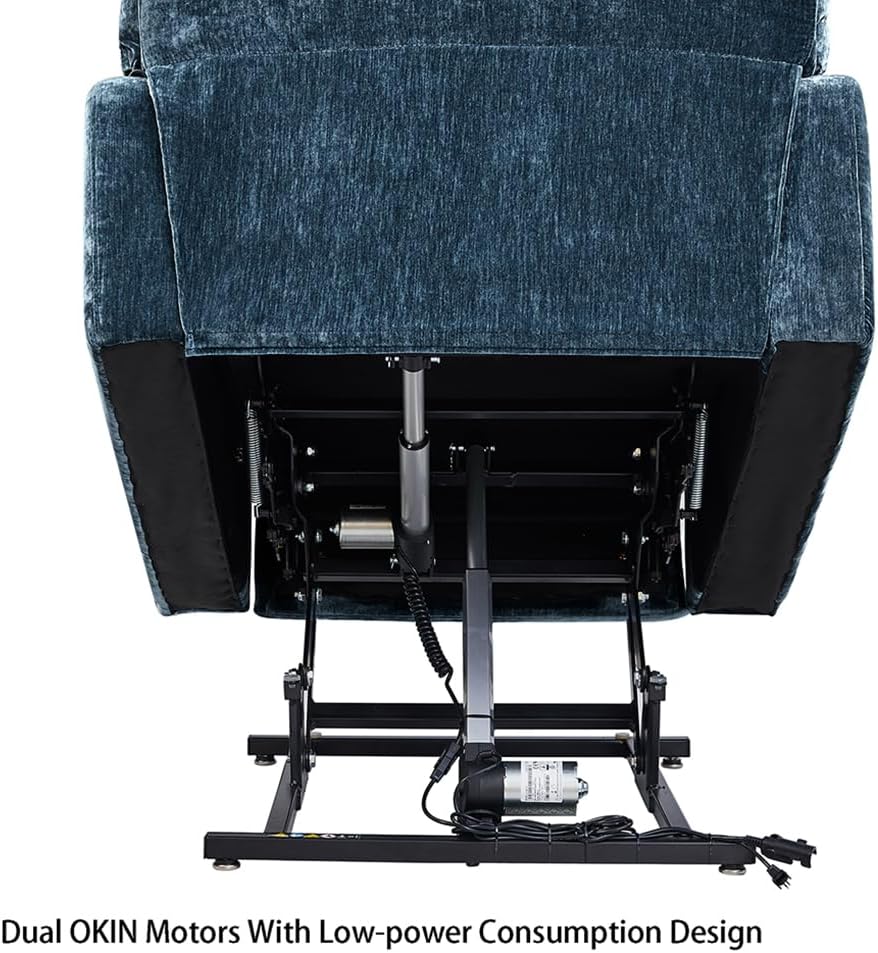 Power Lift Recliner Chair for Elderly with Remote Control, Blue J9259