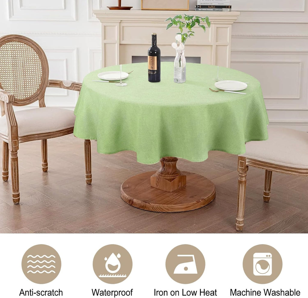 Textured 50 Inch Round Waterproof Tablecloth for Dining Tables G204731
