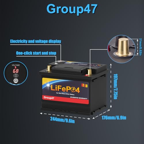 Lithium Car Battery 12.8V 576WH Group 47 LiFePO4 Starter Battery K16750