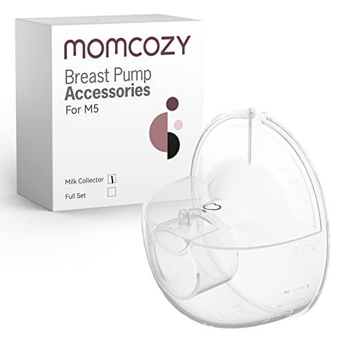 Momcozy M5 Hands-Free Wearable Breast Pump, Double-Sealed Flange, 3 Modes & 9 Suction Levels, 24mm, 2-Pack Quill Gray Z371714