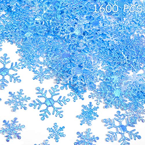 1600 Pieces 3 Size Snowflake Glitter Confetti for Christmas Party Table Decor P404201