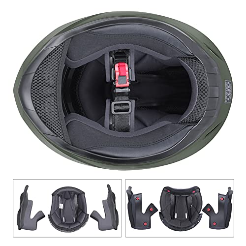 GLX GX11 Compact Motorcycle Helmet Matte Black Large Full Face Tinted Visor DOT Q2653
