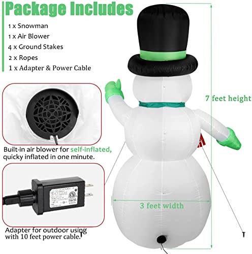 7 FT Christmas Inflatable Santa Claus with LED Lights Indoor Outdoor Decoration F5780