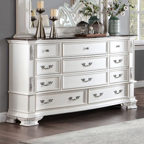 Furniture of America Clairibel Wood 5-Piece Bedroom Set King with Button-Tufted Headboard Z353
