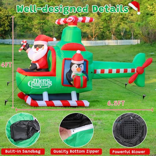 10 FT Inflatable Santa Claus with LED Lights for Outdoor Christmas Decor L40414