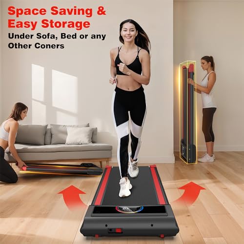 Walking Pad Treadmill 2 in 1, Under Desk Running Machine with Remote Control U4799