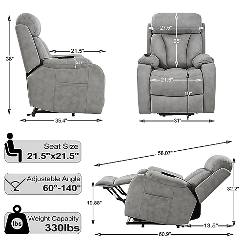 Power Lift Recliner for Elderly with Remote Control, Navy Blue P60192