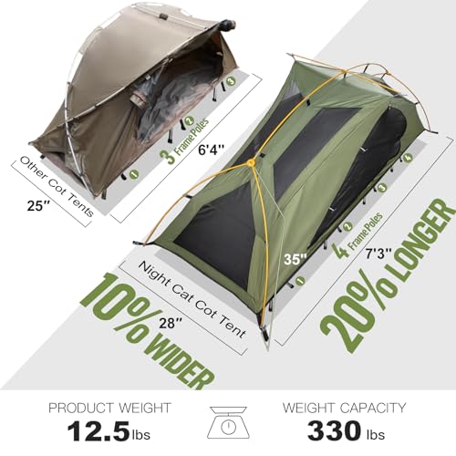Night Cat Camping Cot Tent - Waterproof 1-Person Portable N969