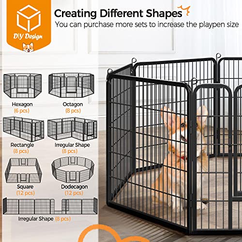 Yaheetech Dog Playpen Outdoor 40 Inch 8 Panels Metal Pet Fence I4784