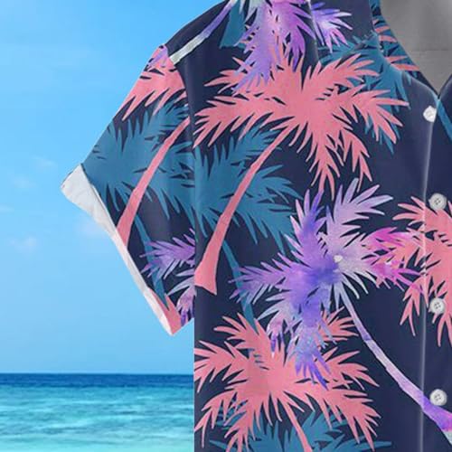 Men's Printed Hawaiian Button Down Shirt M10845