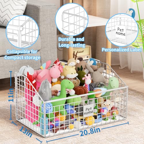 Dog Toy Storage Basket, Metal Toy Box for Dogs, Black D40281