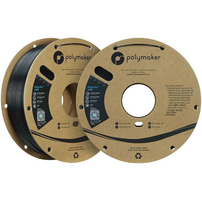 Polymaker PolyLite ABS Filament 1.75mm Black, 1kg F638424