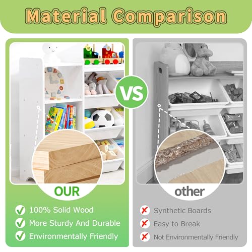 MallBest 4-Tier Kids' Toy Storage Organizer Shelf with 9 Plastic Bins F1027