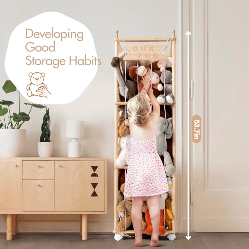 Mloong Stuffed Animal Storage, Wood Toy Organizer, Extra Large Plush Toy Cage, 54 inch R898927