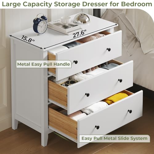 Hasuit White 6-Drawer Solid Wood Dresser for Bedroom G529493