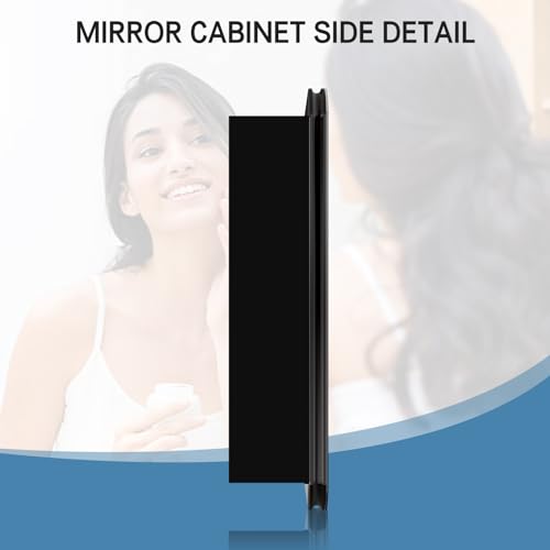 24x16 Inch Black Wall Mounted Bathroom Medicine Cabinet X753