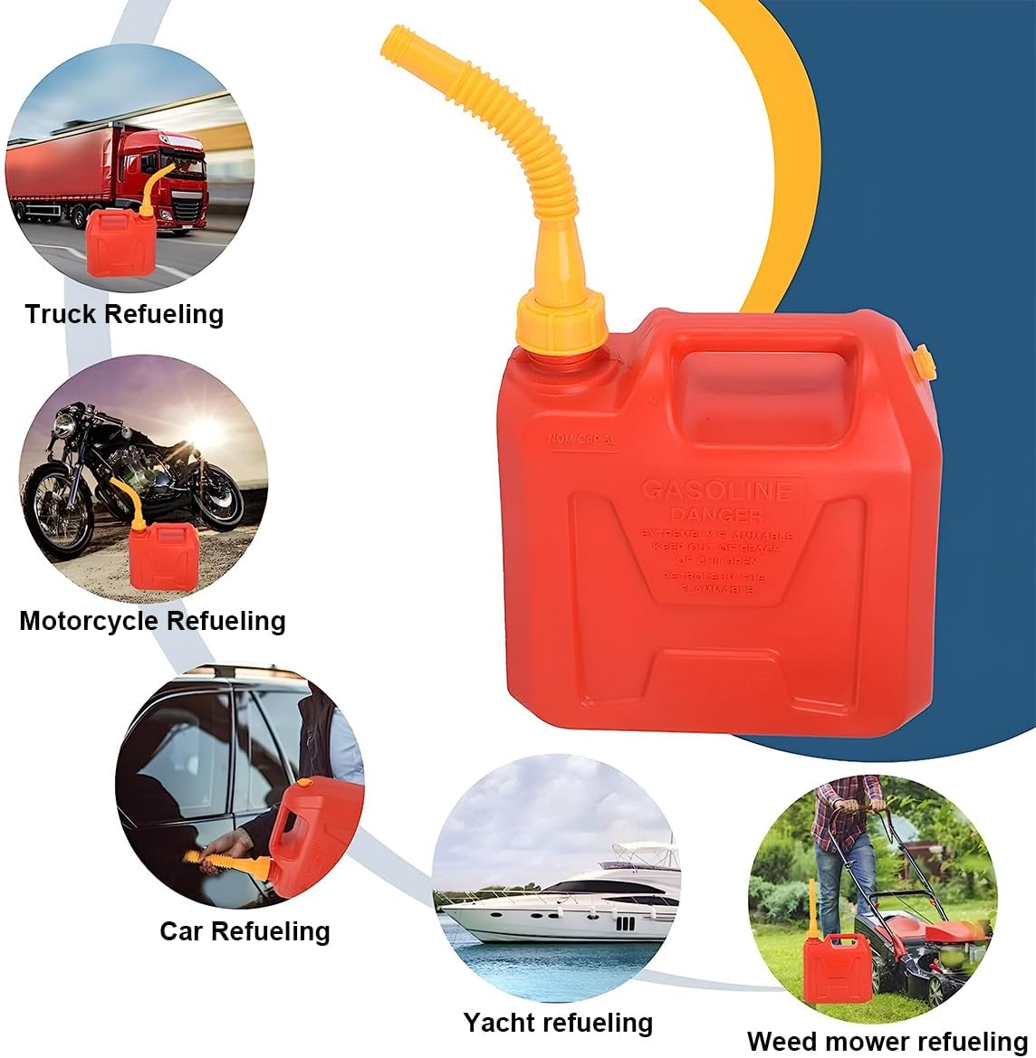 Flexible Gas Can Nozzle Replacement Kit with Spout, Sealing Cap, and Vent Caps P385