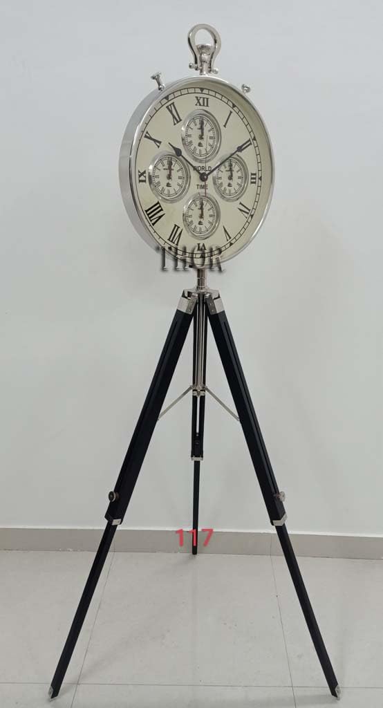 THOR INSTRUMENTS Vintage Industrial Tripod Floor Clock R962471