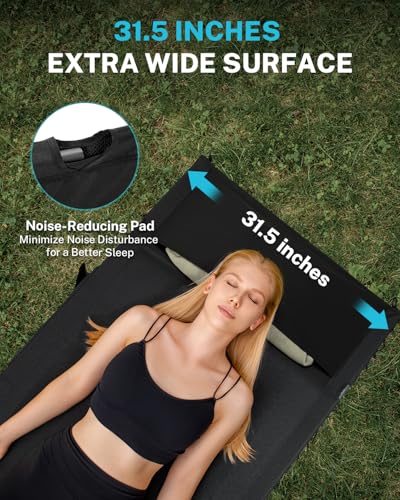 Gonex Extra Wide Camping Cot with Breathable Mesh, Supports 350lbs H8062