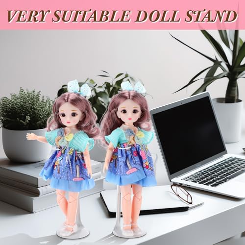 24 Pcs Adjustable Doll Stands for 8"-12" Action Figures (White, Silver) K3185