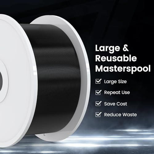 SUNLU PLA+2.0 3D Printer Filament Bundle 1.75mm, 4KG Black W6459