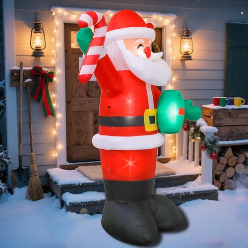 Inflatable Snowman Christmas Decoration with Rotating LED Lights N534