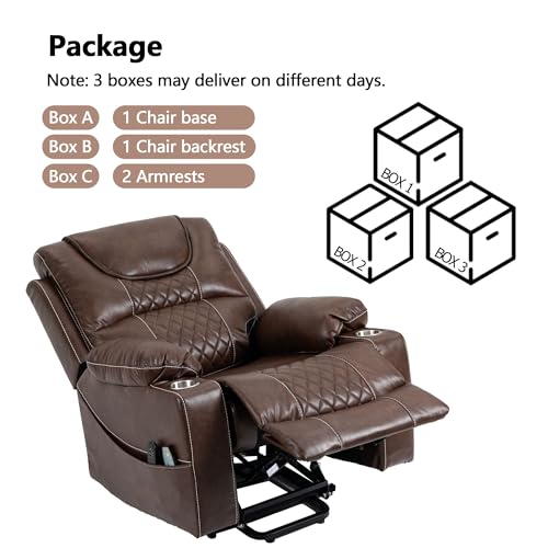Power Lift Chair Recliner with Massage and Heat for Adults, Dual Motor H2507