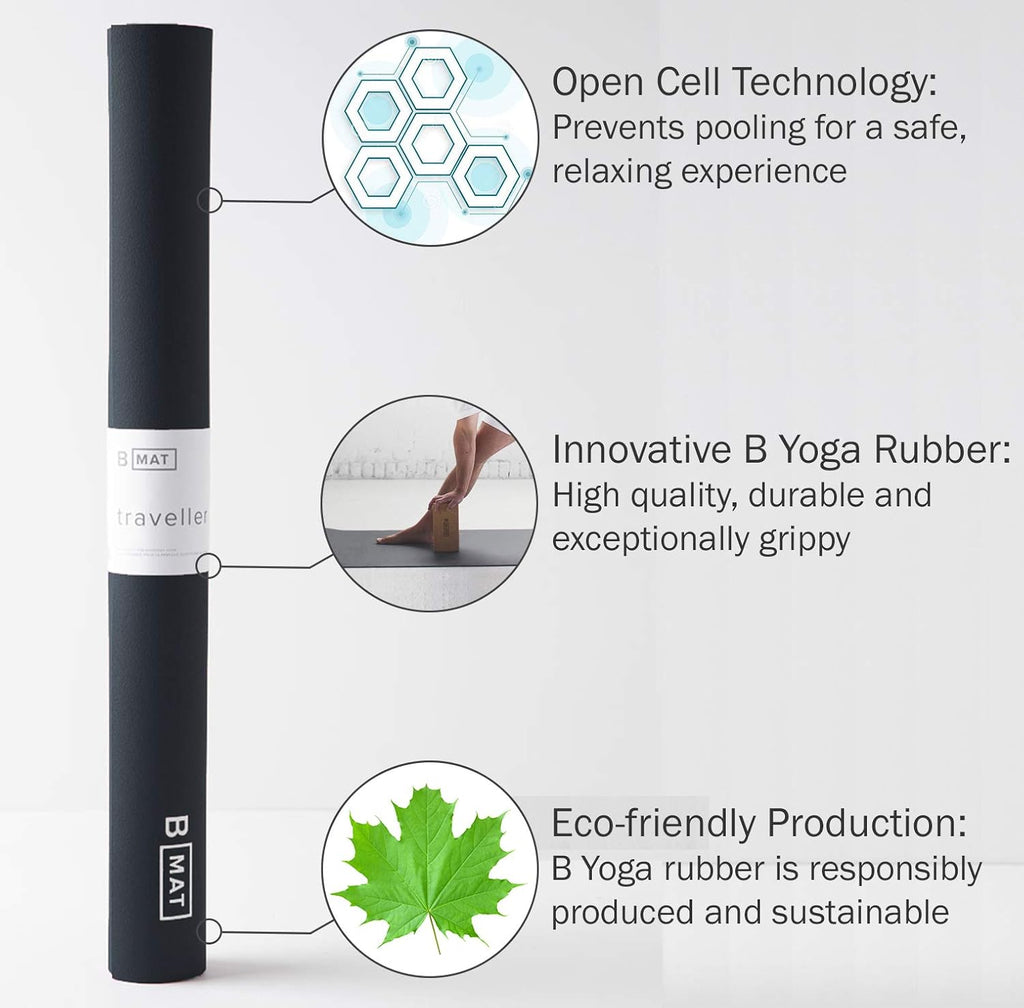 B Yoga Black Traveller Mat C4103