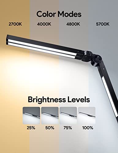 MediAcous LED Desk Lamp with Clamp, 20W, Flexible Swing Arm Z203