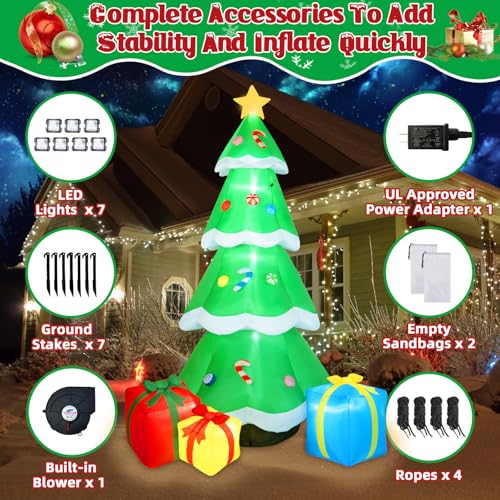 B&D 12FT Giant Christmas Inflatables Snowman Outdoor Decorations with Rotating LED Lights B36000