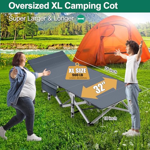LILYPELLE Folding Camping Cot, Extra Wide Heavy Duty with Carry Bag Z15817