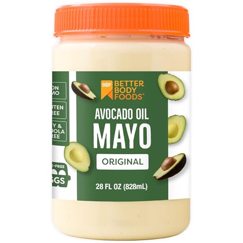 BetterBody Foods Avocado Oil Mayonnaise, Non-GMO Mayo Spread Made with Cage-Free Eggs, Paleo (28 Ounces) (Pack of 2)