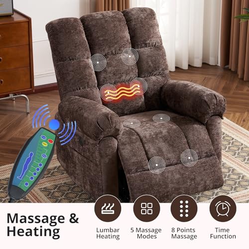 Oversized Power Lift Recliner Chair for Elderly with Massage and Heat T36815