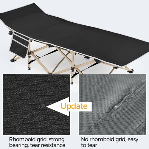 Yaheetech Folding Camping Cot, Portable Military Canvas Sleeping Bed with Carry Bag B4383