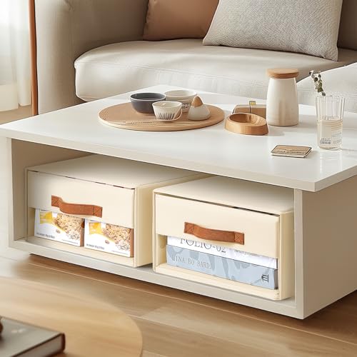 DIMJ Closet Organizers and Storage - Fabric Bins with Drawers, Stackable, 4-Pack, Grey G8366